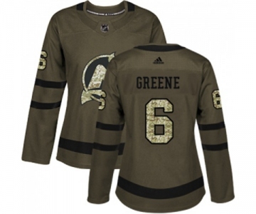 Women New Jersey Devils #6 Andy Greene Authentic Green Salute to Service Hockey Jersey