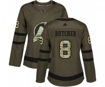 Women New Jersey Devils #8 Will Butcher Authentic Green Salute to Service Hockey Jersey