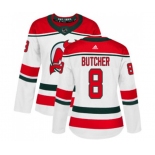 Women New Jersey Devils #8 Will Butcher Authentic White Alternate Hockey Jersey