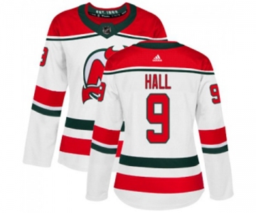 Women New Jersey Devils #9 Taylor Hall Authentic White Alternate Hockey Jersey