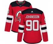 Women New Jersey Devils #90 Marcus Johansson Authentic Red Home Hockey Jersey