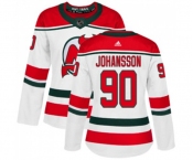 Women New Jersey Devils #90 Marcus Johansson Authentic White Alternate Hockey Jersey