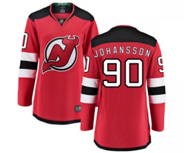 Women New Jersey Devils #90 Marcus Johansson Fanatics Branded Red Home Breakaway Hockey Jersey