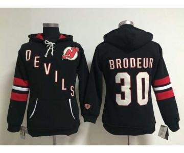 women nhl jerseys new jersey devils #30 brodeur black[pullover hooded sweatshirt]