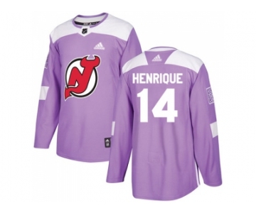 Youth Adidas New Jersey Devils #14 Adam Henrique Purple Authentic Fights Cancer Stitched NHL Jersey