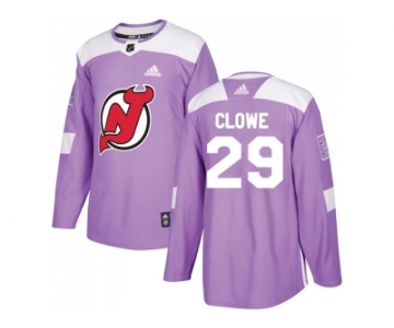 Youth Adidas New Jersey Devils #29 Ryane Clowe Purple Authentic Fights Cancer Stitched NHL Jersey