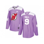 Youth Adidas New Jersey Devils #9 Taylor Hall Purple Authentic Fights Cancer Stitched NHL Jerse