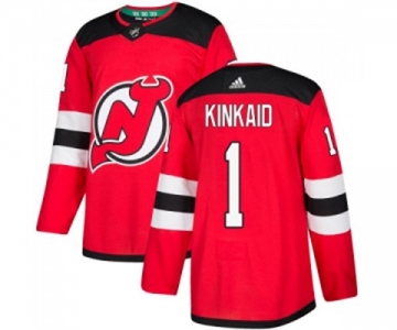 Youth New Jersey Devils #1 Keith Kinkaid Authentic Red Home Hockey Jersey