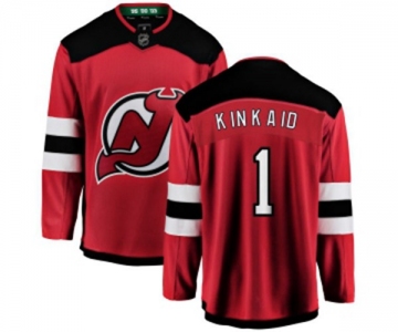 Youth New Jersey Devils #1 Keith Kinkaid Fanatics Branded Red Home Breakaway Hockey Jersey