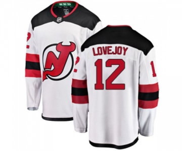 Youth New Jersey Devils #12 Ben Lovejoy Fanatics Branded White Away Breakaway Hockey Jersey