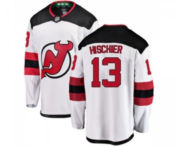 Youth New Jersey Devils #13 Nico Hischier Fanatics Branded White Away Breakaway Hockey Jersey