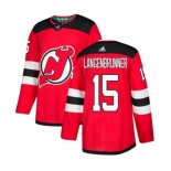 Youth New Jersey Devils #15 Jamie Langenbrunner Authentic Red Home Hockey Jersey