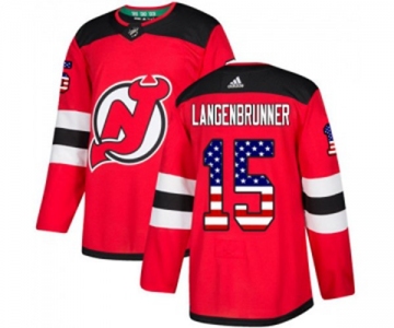 Youth New Jersey Devils #15 Jamie Langenbrunner Authentic Red USA Flag Fashion Hockey Jersey