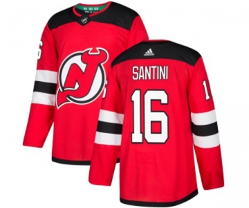 Youth New Jersey Devils #16 Steve Santini Authentic Red Home Hockey Jersey