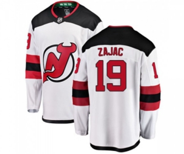 Youth New Jersey Devils #19 Travis Zajac Fanatics Branded White Away Breakaway Hockey Jersey