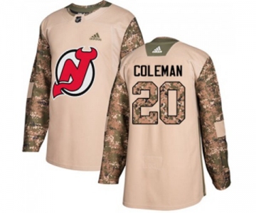 Youth New Jersey Devils #20 Blake Coleman Authentic Camo Veterans Day Practice Hockey Jersey