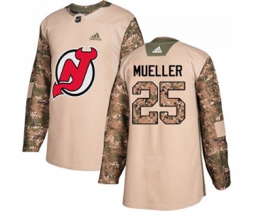 Youth New Jersey Devils #25 Mirco Mueller Authentic Camo Veterans Day Practice Hockey Jersey