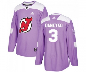 Youth New Jersey Devils #3 Ken Daneyko Authentic Purple Fights Cancer Practice Hockey Jersey