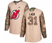 Youth New Jersey Devils #31 Eddie Lack Authentic Camo Veterans Day Practice Hockey Jersey