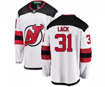 Youth New Jersey Devils #31 Eddie Lack Fanatics Branded White Away Breakaway Hockey Jersey