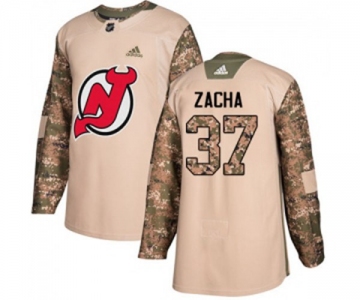 Youth New Jersey Devils #37 Pavel Zacha Authentic Camo Veterans Day Practice Hockey Jersey