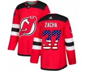 Youth New Jersey Devils #37 Pavel Zacha Authentic Red USA Flag Fashion Hockey Jersey