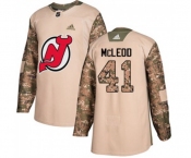 Youth New Jersey Devils #41 Michael McLeod Authentic Camo Veterans Day Practice Hockey Jersey