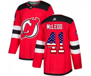 Youth New Jersey Devils #41 Michael McLeod Authentic Red USA Flag Fashion Hockey Jersey