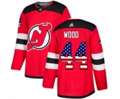 Youth New Jersey Devils #44 Miles Wood Authentic Red USA Flag Fashion Hockey Jersey