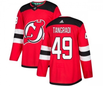 Youth New Jersey Devils #49 Eric Tangradi Authentic Red Home Hockey Jersey