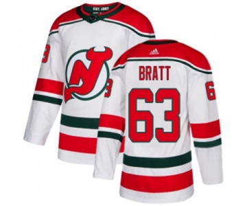 Youth New Jersey Devils #63 Jesper Bratt Authentic White Alternate Hockey Jersey