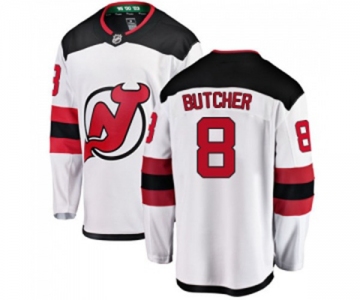 Youth New Jersey Devils #8 Will Butcher Fanatics Branded White Away Breakaway Hockey Jersey