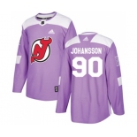 Youth New Jersey Devils #90 Marcus Johansson Authentic Purple Fights Cancer Practice Hockey Jersey