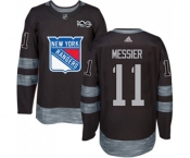 Adidas New York Rangers #11 Mark Messier Authentic Black 1917-2017 100th Anniversary NHL Jersey