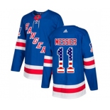 Adidas New York Rangers #11 Mark Messier Authentic Royal Blue USA Flag Fashion NHL Jersey