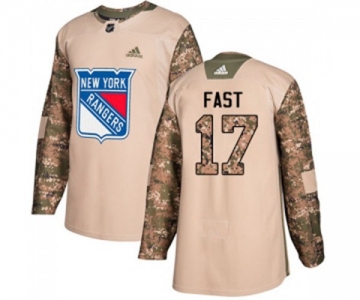 Adidas New York Rangers #17 Jesper Fast Authentic Camo Veterans Day Practice NHL Jersey