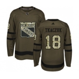 Adidas New York Rangers #18 Walt Tkaczuk Authentic Green Salute to Service NHL Jersey