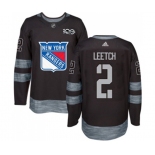 Adidas New York Rangers #2 Brian Leetch Premier Black 1917-2017 100th Anniversary NHL Jersey