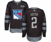 Adidas New York Rangers #2 Brian Leetch Premier Black 1917-2017 100th Anniversary NHL Jersey