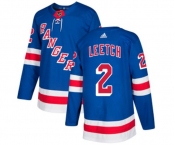 Adidas New York Rangers #2 Brian Leetch Premier Royal Blue Home NHL Jersey