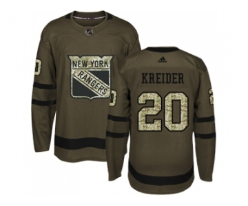 Adidas New York Rangers #20 Chris Kreider Green Salute to Service Stitched NHL Jersey