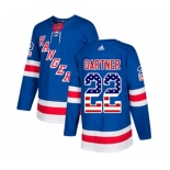 Adidas New York Rangers #22 Mike Gartner Authentic Royal Blue USA Flag Fashion NHL Jersey