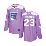 Adidas New York Rangers #23 Ryan Spooner Authentic Purple Fights Cancer Practice NHL Jersey