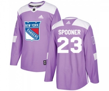 Adidas New York Rangers #23 Ryan Spooner Authentic Purple Fights Cancer Practice NHL Jersey