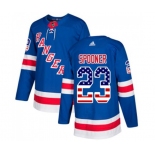 Adidas New York Rangers #23 Ryan Spooner Authentic Royal Blue USA Flag Fashion NHL Jersey