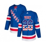 Adidas New York Rangers #26 Jimmy Vesey Authentic Royal Blue USA Flag Fashion NHL Jersey