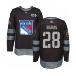 Adidas New York Rangers #28 Chris Bigras Authentic Black 1917-2017 100th Anniversary NHL Jersey