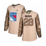 Adidas New York Rangers #28 Chris Bigras Authentic Camo Veterans Day Practice NHL Jersey