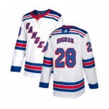 Adidas New York Rangers #28 Chris Bigras Authentic White Away NHL Jersey