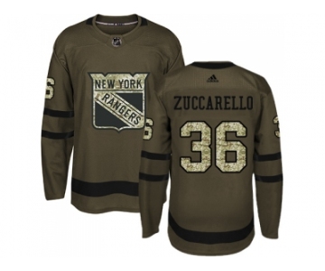 Adidas New York Rangers #36 Mats Zuccarello Green Salute to Service Stitched NHL Jersey